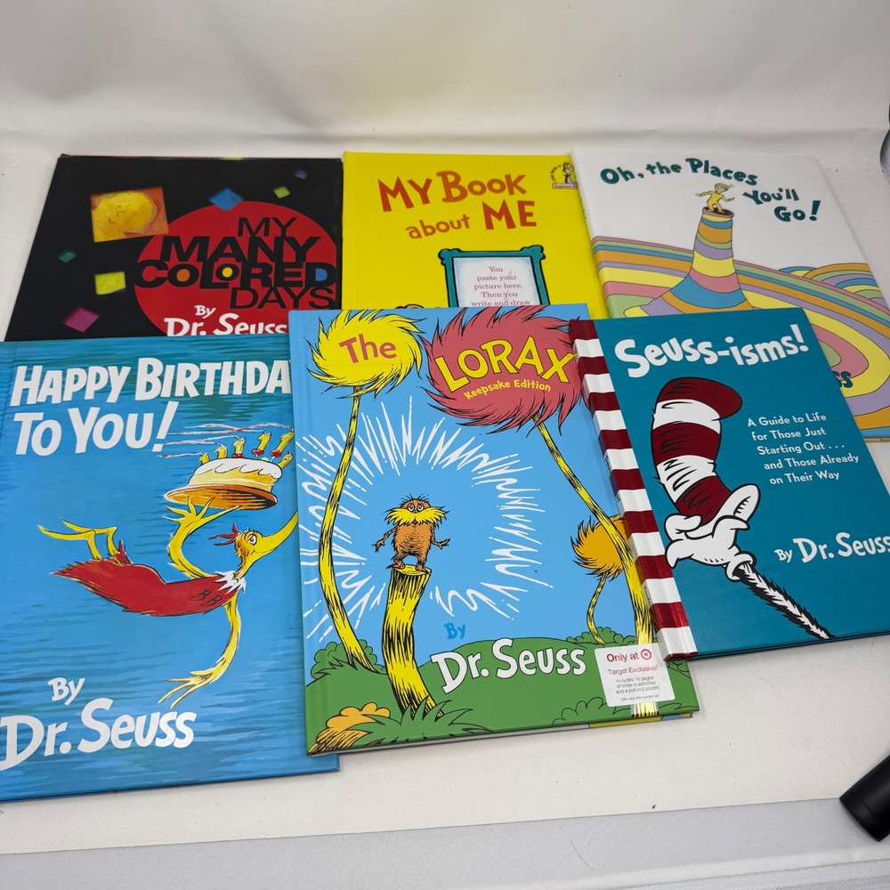 Dr Seuss Hardcover Book‎ Lot of 6 The Lorax Oh the Places Youll Go Seuss-isms
